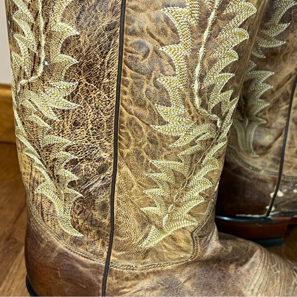 Tony Lama brown leather cowboy boots women’s 9 1/2 made in USA BT 3 - Picture 8 of 16